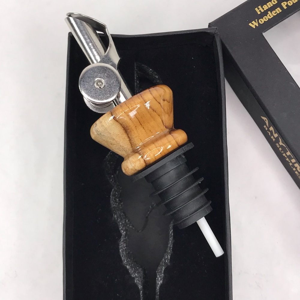 Olive Oil & Vinegar Pourer Hand Crafted Wooden Pour Spout